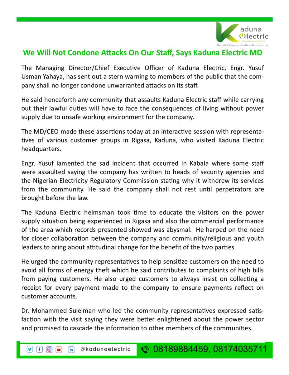 Kaduna Electric tweet media