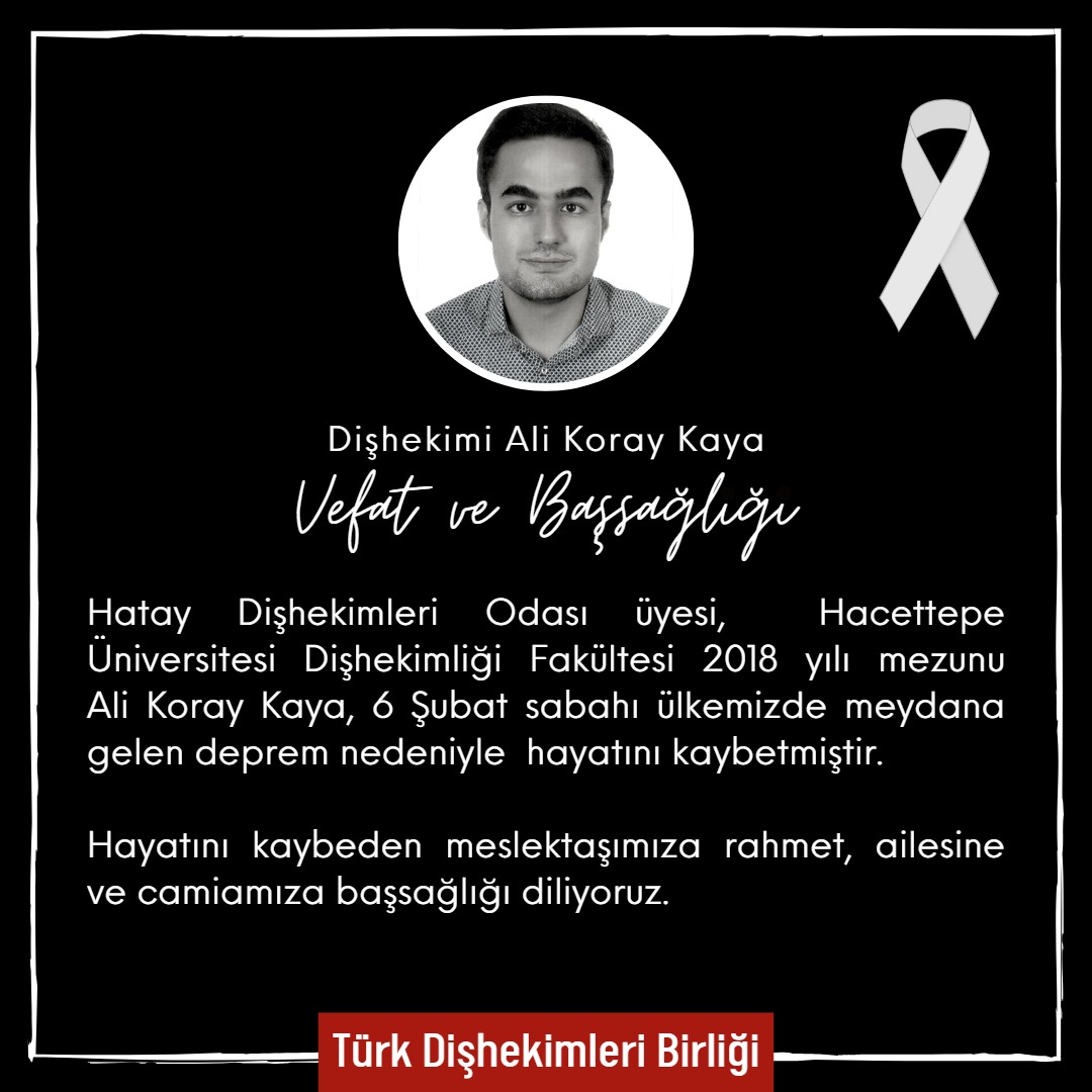 TDB_TDA's tweet photo. #türkdişhekimleribirliği #turkdishekimleribirligi #dişhekimi #dişhekimliği #tdböğrencikolu #acımıztarifsiz #Kahramanmaraş #Pazarcık #Kilis #Diyarbakır #Adana #Osmaniye #Gaziantep #Şanlıurfa #Adıyaman #Malatya #Hatay #Deprem #AcımızBüyük #GeçmişOlsun #GeçmişOlsunTürkiye https://t.co/atqjgag1ZP