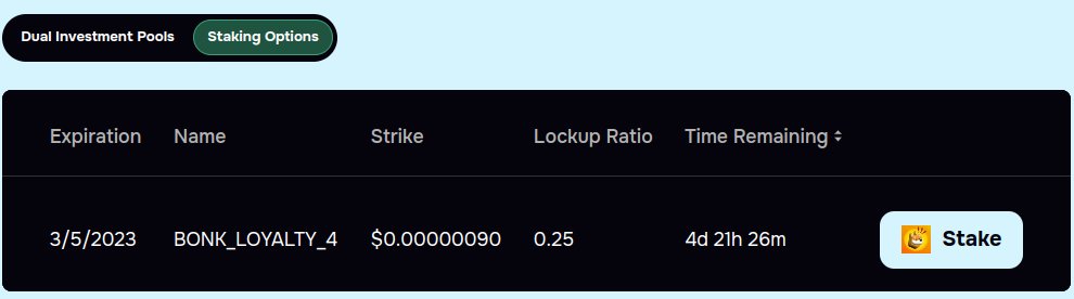 DualFinance's tweet photo. Loyalty program rolls on with @bonk_inu 🧻
Now lockup $BONK until March 5th & earn the right to buy BONK at 0.0000009 🫰
Every 4 tokens 🪙 locked earns 1 #StakingOption https://t.co/AGrDu9IhxZ