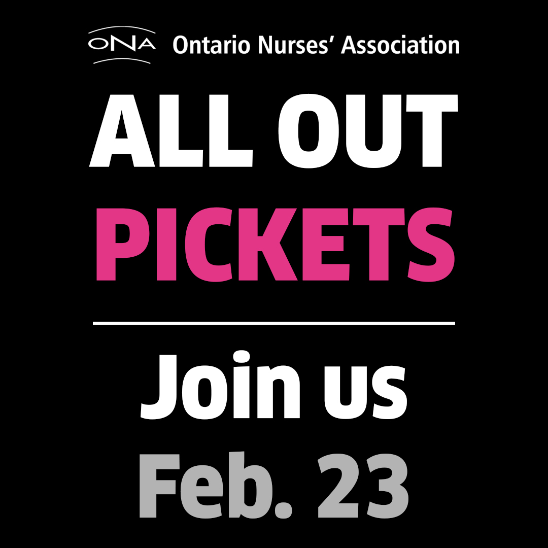 ontarionurses's tweet photo. On Thurs. Feb. 23, Ontario's nurses &amp; health-care professionals will be taking action to demand a better contract from @OntHospitalAssn &amp; @fordnation!
They need your support on the picket lines. Will you #SupportNurses?

Find your picket: https://t.co/CjNAzjWjxp
#ONpoli https://t.co/fHRsa45k0X