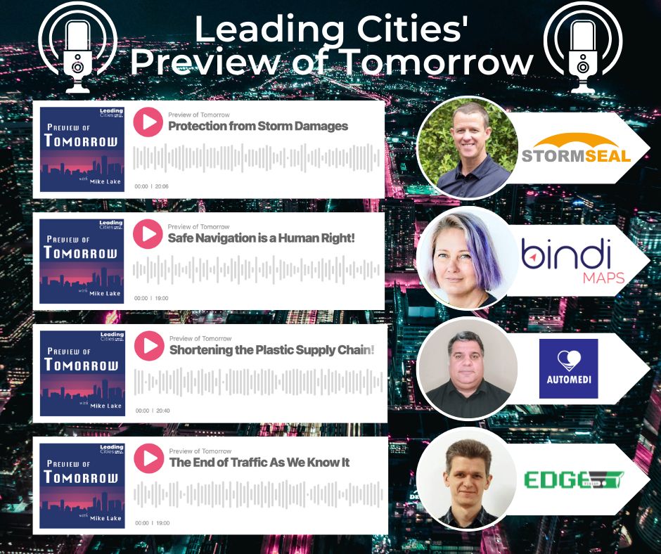 LeadingCities's tweet photo. Have you caught up on the newest season of #PreviewofTomorrow? Binge this season's best interviews featuring smart city solution providers like 
@Stormseal3, @BindiMaps_, @AutomediU and #edgevision. Check it out! https://t.co/0uOou3DbdI https://t.co/zReTF7HWkL