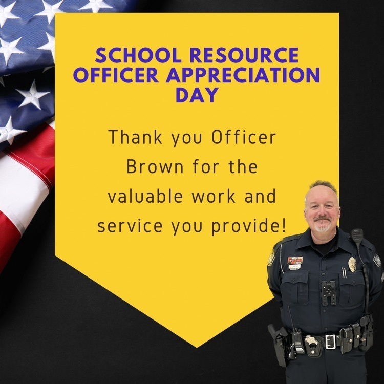 February 15th is School Resource Officer Appreciation Day and we have one of the best from @BurlingtonNC_PD. Thank you Officer Brown! #SRO