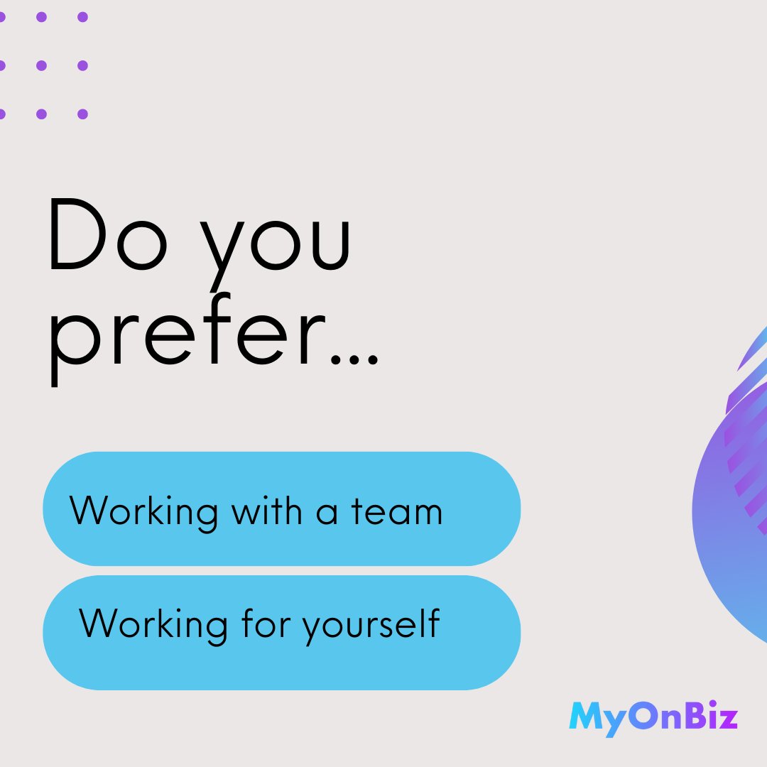 MyOnBiz's tweet photo. Are you a team-worker or a solo-worker?

Let us know in the comments! 

#myonbiz #myonbiz.com #remotework #remotespace#Workingfromhome #RemoteLife #remotejob #newjobs #workfromhome #homeoffice #homeofficespace #jobplatform https://t.co/jHoYpBFLhP
