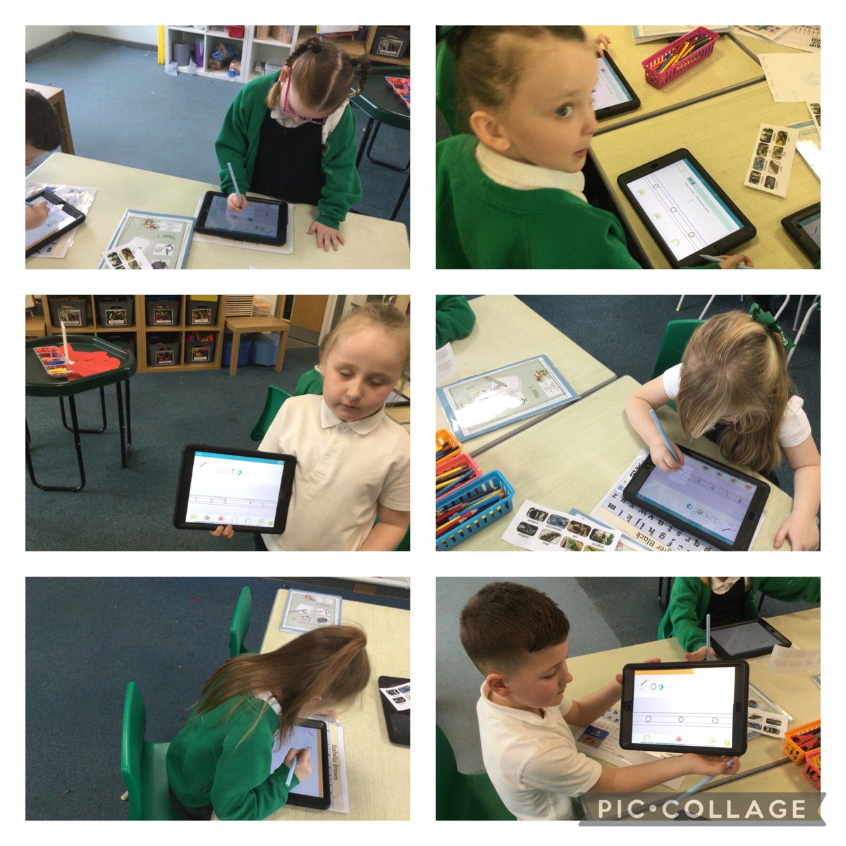 CaldiY1's tweet image. We are #pushingourlimits on Kaligo getting lots of green stars for correct letter formation 
@AETAcademies @CaldiPrimary @CNicholson_Edu @KaligoApps_EN