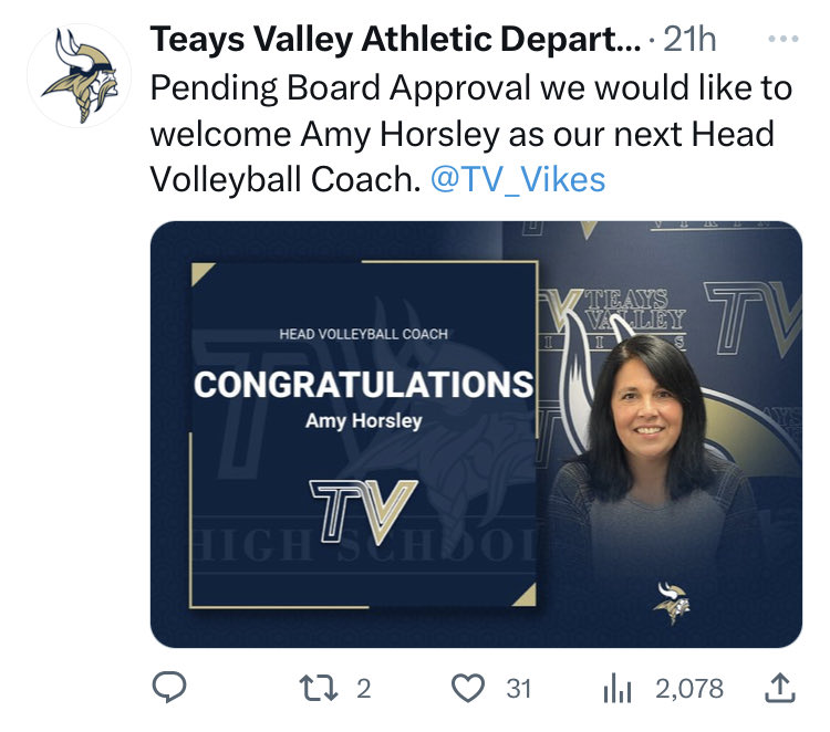 Litter Media on Twitter "Next Teays Valley Volleyball Coach"