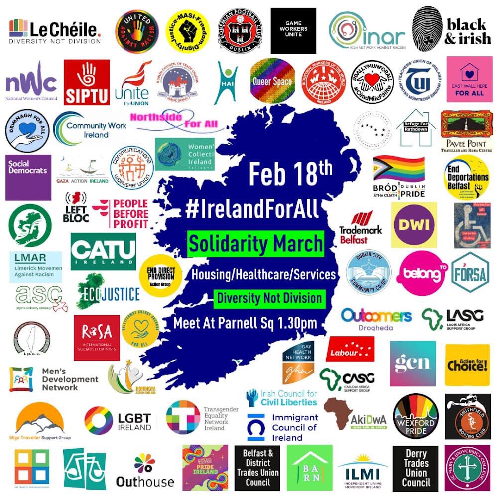 Warms my 💖 to see truly phenomenal support for #IrelandForAll March.

Join us on Saturday, 1.30 pm, Parnell Square
#RefugeesWelcome #CéadMíleFáilte