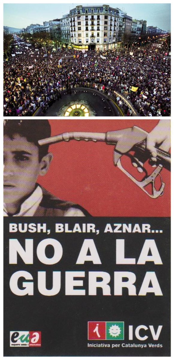 NousHoritzons's tweet photo. 15 de febrer de 2003. 20 anys del No a la guerra, les mobilitzacions més grans de la història. https://t.co/xpXh9ISekk
