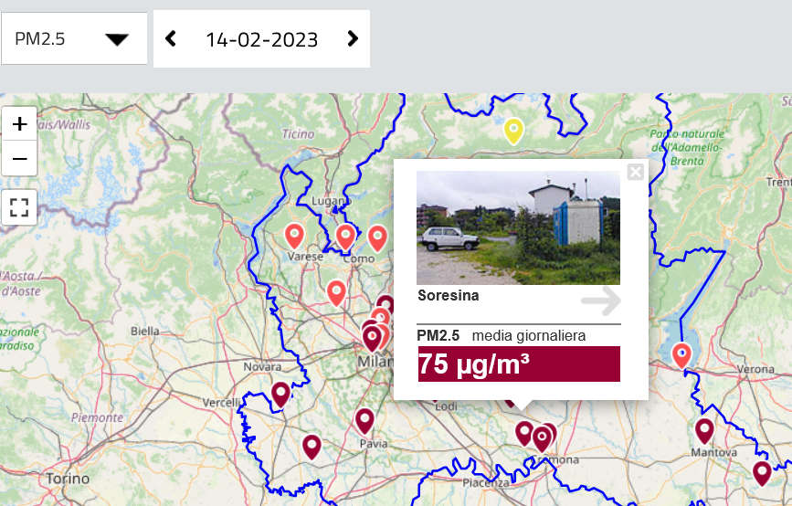 INHALE_Lomb's tweet photo. Si aggrava l'inquinamento da PM in Lombardia, che perdura da oltre 5 giorni, con valori di PM10 che nella bassa padana sono ormai prossimi a 2x il massimo tollerato. Nessuna misura di limitazione del traffico, spandimenti zootecnici ancora consentiti in quasi tutta la regione. https://t.co/M6QemgeI7q