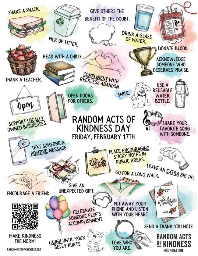 KALeisure's tweet photo. Today is Random Acts of Kindness Day. Here are just some of the benefits of spreading Kindness. 

1. Feel-good hormones.
2. Eases Anxiety 
3. Good for your heart
4. Reduces Stress
5. Creates Relationships.

What will your act of Kindness be today? 😊

#Kindess #actsofkindnessday https://t.co/2gXoLTABM8