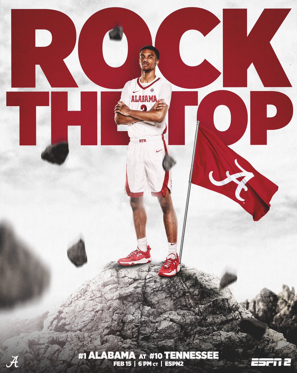 AlabamaMBB's tweet image. 𝗚𝗮𝗺𝗲 𝟮𝟲: Top 10 showdown at Rocky Top!

#RollTide | #BlueCollarBasketball