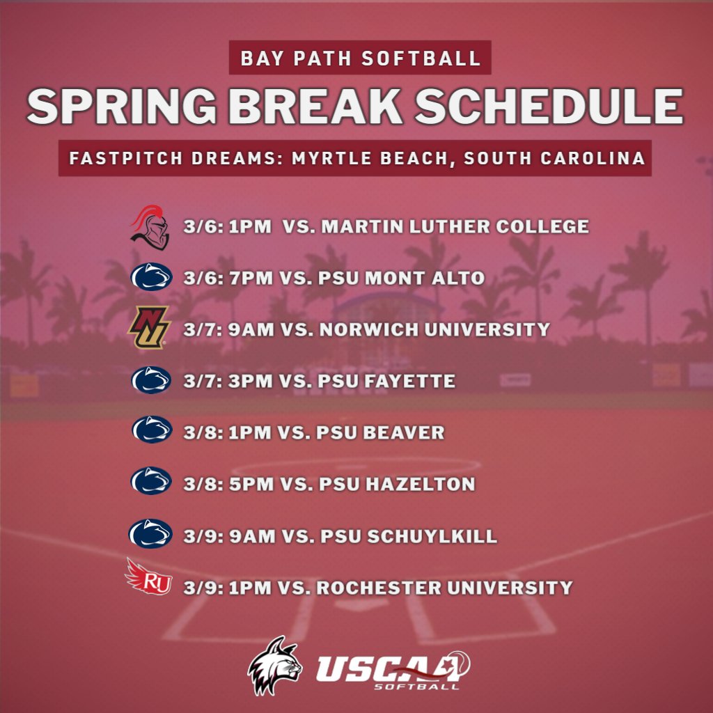 GET EXCITED WILDCATS! 15 days until Bay Path Softball kicks off the Spring Season in Myrtle Beach! ☀️🏖️

#baypathsoftball #springtraining #fastpitchdreams