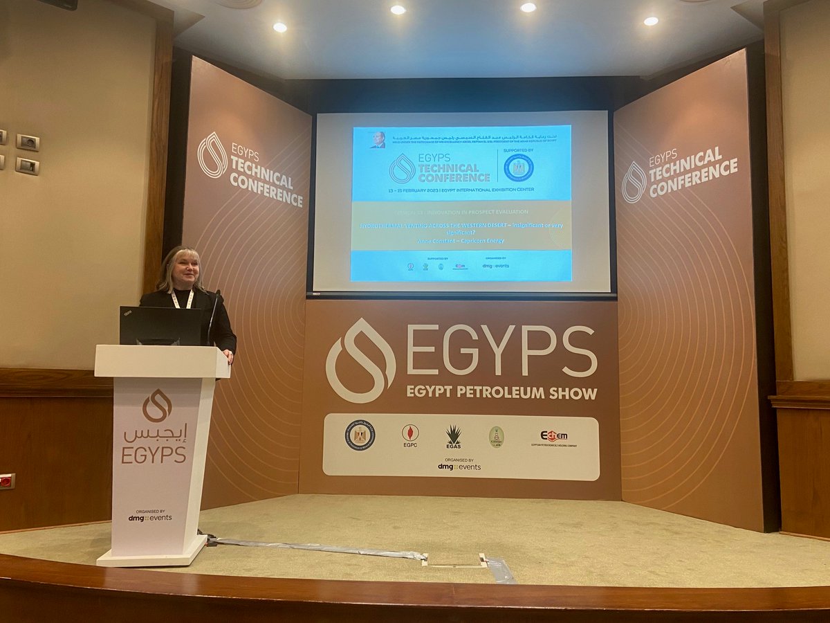 @CapricornEnergy’s principal geophysicist, Anne Constant presented at EGYPS 2023 today, highlighting an alternative control on reservoirs and trapping in Egypt’s Western Desert #EGYPS2023