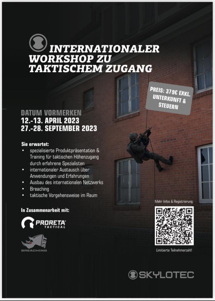 KdoMagazin's tweet photo. #MoE #Breacher: Internationaler Workshop für taktische Zugänge für Einsatzkräfte. 12. - 13. April 2023 und 27. - 28. September 2023 by #SKYLOTEC &amp; #PRORETA Tactical GmbH.  https://t.co/jyvno5TAkP https://t.co/1xTwr7uewX
