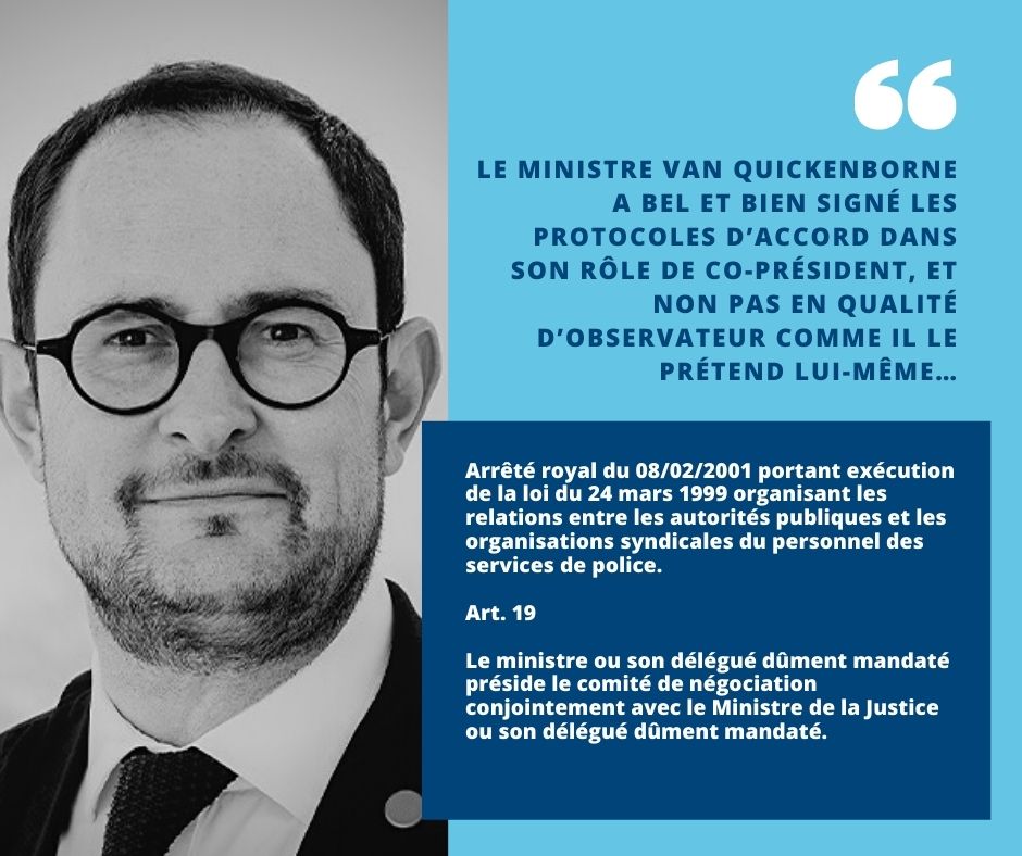 Nouveau mensonge du ministre <a href="/VincentVQ/">Vincent Van Quickenborne</a> ce matin sur <a href="/radio1be/">Radio 1</a>. Il est bien le co-président et son représentant mandaté a signé les protocoles d’accord, non pas en qualité d’observateur. C’est donc clair. <a href="/openvld/">Open Vld</a> <a href="/LaChambreBE/">QuidàlaChambre</a> #rupturedepromesse #nonfiable #irrespectueux