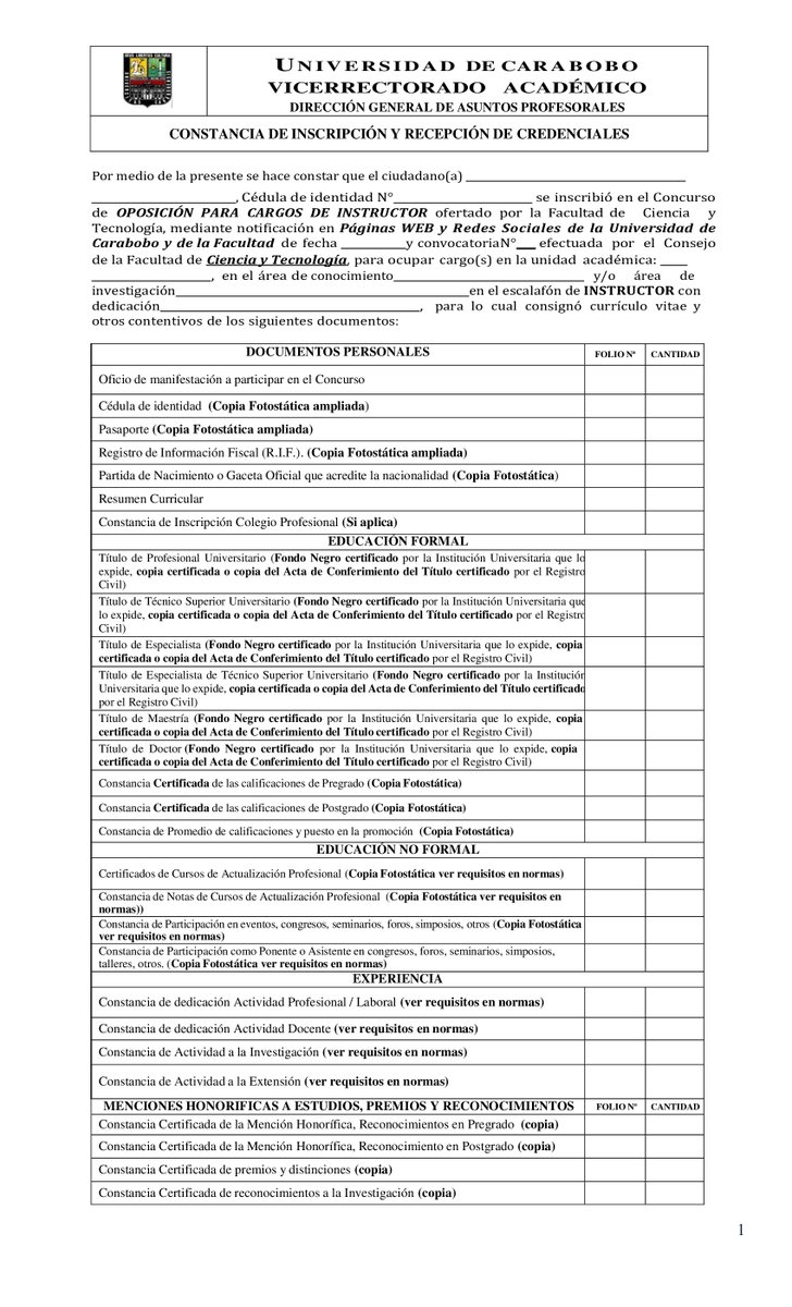 dapfacyt's tweet photo. Documentos Necesarios a Consignar https://t.co/vz8JWesI5S