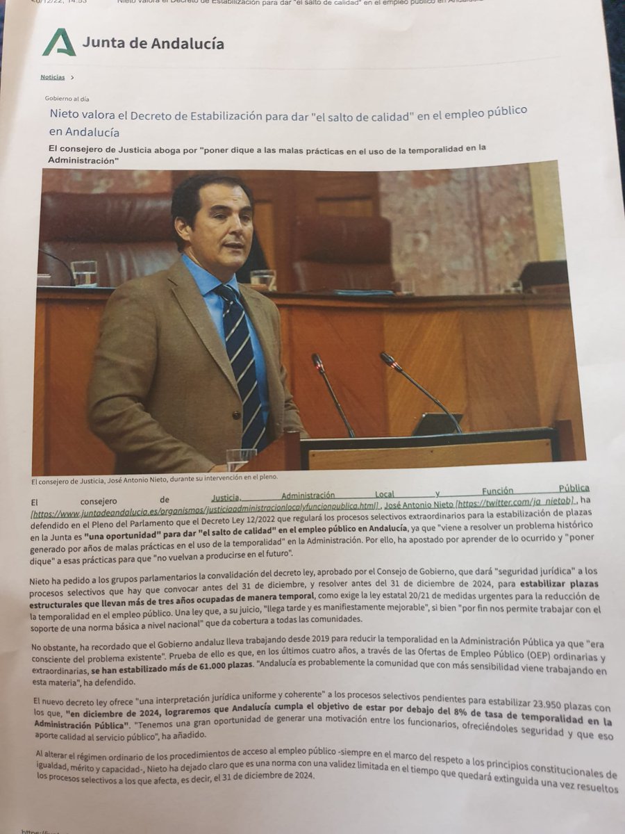 Carlota Áurea🏛️ (@carlota_aurea) on Twitter photo . #FijezaYa #Interinos <a href="/AndaluciaJunta/">Junta de Andalucía</a> <a href="/ParlamentoAnd/">Parlamento Andalucía</a> <a href="/JusticiaJunta/">Consejería Justicia, Admón Local y Función Pública</a> <a href="/PrensaCE/">Prensa Comisión EU</a> <a href="/Europarl_ES/">Parlamento Europeo en España</a> <a href="/EU_Commission/">European Commission</a> <a href="/EUombudsman/">European Ombudsman</a> <a href="/NunezFeijoo/">Alberto Núñez Feijóo</a> <a href="/desdelamoncloa/">La Moncloa</a> <a href="/JuanMa_Moreno/">Juanma Moreno</a> <a href="/EFEnoticias/">EFE Noticias</a> <a href="/EPAndalucia/">Europa Press</a> ⭕Así se venden❗Así nos mienten❌Estabilizan plazas despidendo personas‼️⚖JUSTICIA⁉️ . #FijezaYa #Interinos <a href="/AndaluciaJunta/">Junta de Andalucía</a> <a href="/ParlamentoAnd/">Parlamento Andalucía</a> <a href="/JusticiaJunta/">Consejería Justicia, Admón Local y Función Pública</a> <a href="/PrensaCE/">Prensa Comisión EU</a> <a href="/Europarl_ES/">Parlamento Europeo en España</a> <a href="/EU_Commission/">European Commission</a> <a href="/EUombudsman/">European Ombudsman</a> <a href="/NunezFeijoo/">Alberto Núñez Feijóo</a> <a href="/desdelamoncloa/">La Moncloa</a> <a href="/JuanMa_Moreno/">Juanma Moreno</a> <a href="/EFEnoticias/">EFE Noticias</a> <a href="/EPAndalucia/">Europa Press</a> ⭕Así se venden❗Así nos mienten❌Estabilizan plazas despidendo personas‼️⚖JUSTICIA⁉️