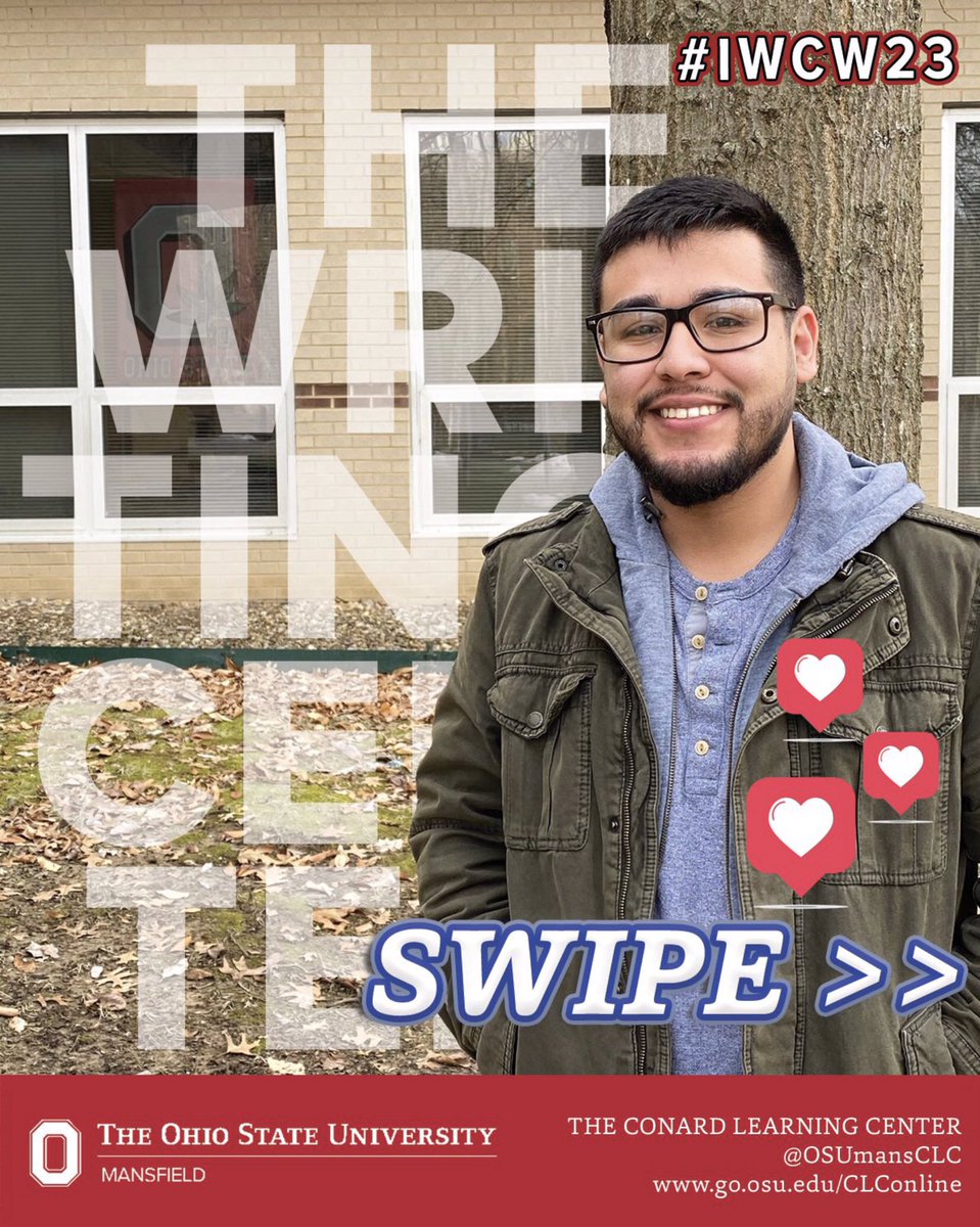 OSUmansCLC's tweet photo. International Writing Centers Week is in full swing in the WC! Check out what Ramiro has to share about his time using the WC this semester. Thanks for sharing, Ramiro! #iwcw23 @IWCA_NCTE https://t.co/AE25zDSPfD