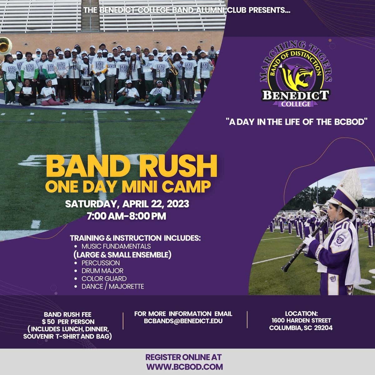 Are You Ready, Cause Here We Go! The 2023 “BAND RUSH” is coming! Middle and High School band students, REGISTER TODAY! To register, please visit: bcbodalum.ecwid.com/Band-Rush-2023…