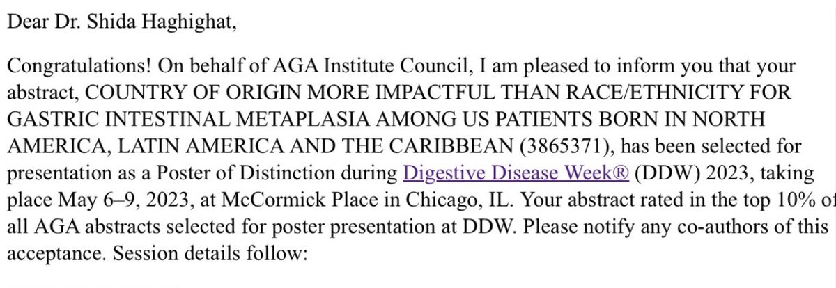 Chethan Ramprasad (@cramprasadmd) on Twitter photo Congrats 🎊 to my OG GI friend <a href="/DoctorShida/">Shida Haghighat, MD, MPH</a> on her top 10% poster distinction - gastric intestinal metaplasia — country of origin more impactful than race/ethnicity 👩🏽⚕️🇧🇧 Congrats 🎊 to my OG GI friend <a href="/DoctorShida/">Shida Haghighat, MD, MPH</a> on her top 10% poster distinction - gastric intestinal metaplasia — country of origin more impactful than race/ethnicity 👩🏽⚕️🇧🇧
