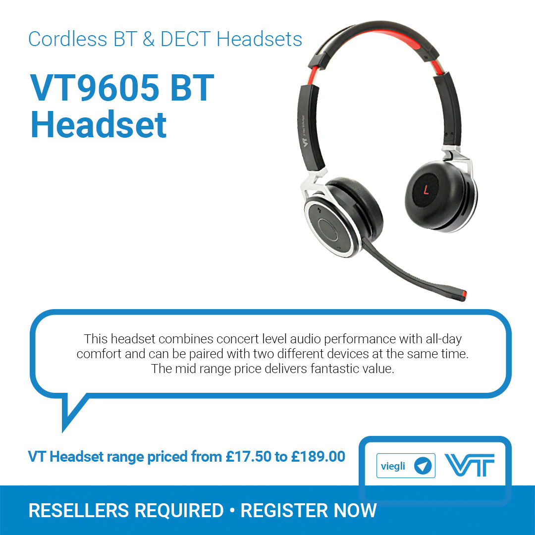 Viegli2's tweet photo. Introducing the VT9605 BT Headset.

This mid-range Bluetooth headset has excellent audio, and all day comfort.

Get in touch with Viegli to order today:

☎️ 0203 675 8798
💻 https://t.co/RvdiJYdz2y
📧 orders@viegli.net

#Viegli #Headsets #HeadsetRange #VTHeadset https://t.co/4E9671EBWX