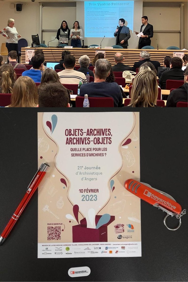 Novarchive's tweet photo. 🎬 CLAP de fin pour la Journée archivistique d’Angers qui a été un franc succès !

Félicitations aux lauréates pour leur prix Valérie-Poinsotte 👏

Un grand bravo aux étudiants pour l’organisation de ce bel évènement que Novarchive est fier d’avoir soutenu👏

#archive #archivage https://t.co/9lCWjmRpDt