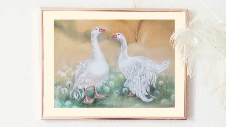 michaelas_blog's tweet photo. A commissioned work. These two curly geese were the pride of their owner. She has successfully presented them at exhibitions. Unfortunately, they have fallen victim to bird flu. My client would like a memento of her beloved animals. https://t.co/pGV4pzn3Tw