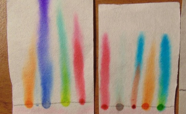 DanielHouses's tweet photo. Treballem a 2n de l'ESO a la inversa, descobrim les combinacions de colors a través d'una cromatografia sobre el paper per a després compondre'ls nosaltres. Amb una pràctica indagatòria, una gran forma de motivar el pensament científic https://t.co/SJJsfZ16e0