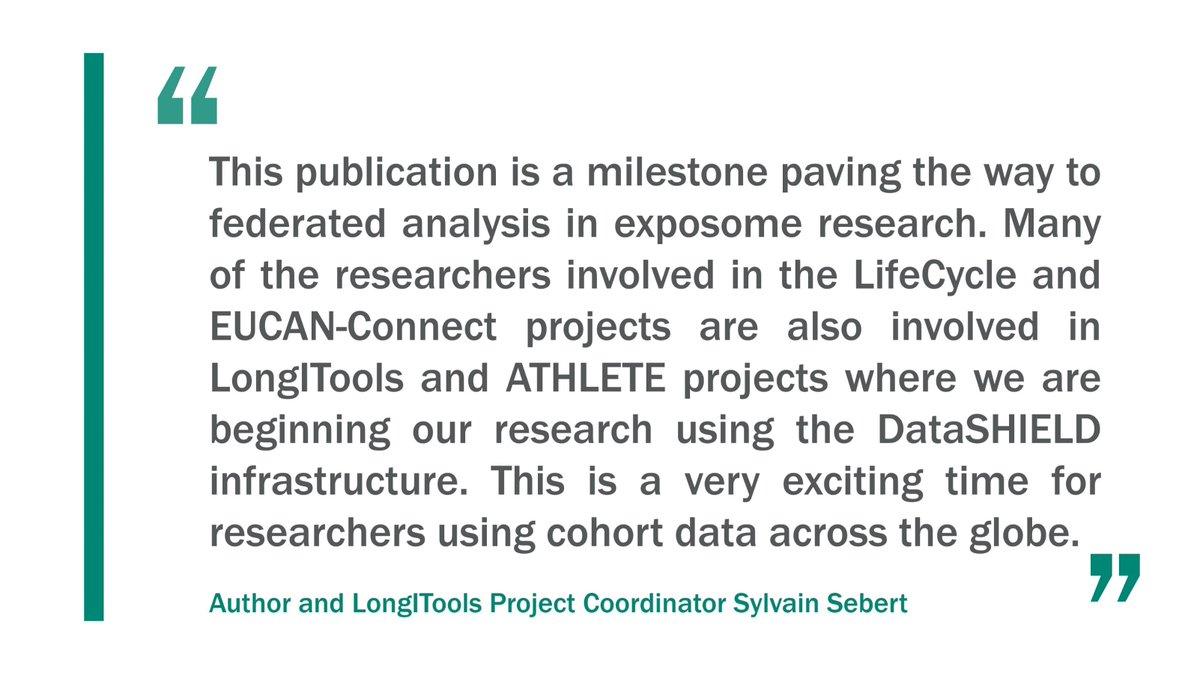 Lead author <a href="/johanlvinther/">Johan Lerbech Vinther</a> says "A key and unique aspect of the research is the use of DataSHIELD with this publication demonstrating the future potential of using federated analyses for combining individual-level data from multiple sources in a research setting." 2/2