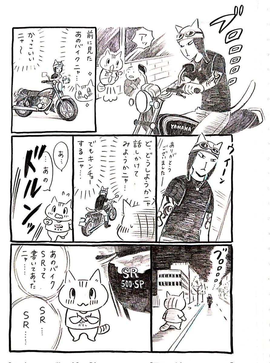 猫がバイクに出会う漫画「ネコ☆ライダー」第4話。無事にバイクの免許をとったニャン太。絶好調なニャン太の前に颯爽と現れたのはあのお兄さん…?🏍️🐈️
#ネコライダー #漫画 #バイク #猫 #SR400 #YAMAHAが美しい 