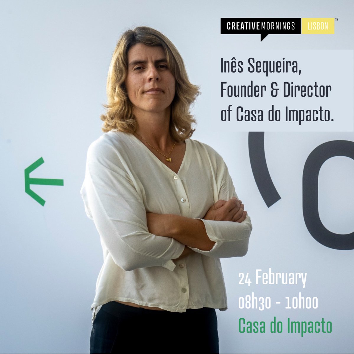 CM_Lisbon's tweet image. Join us Friday, February 24th, at 8:30am at Casa do Impacto. Our speaker is Inês Sequeira who is the Founder &amp;amp; Director of @casadoimpacto , the biggest impact entrepreneurship hub in Portugal.
Get your free ticket here: bit.ly/3HUGHD6
#cmtouch #cm #creativemornings
