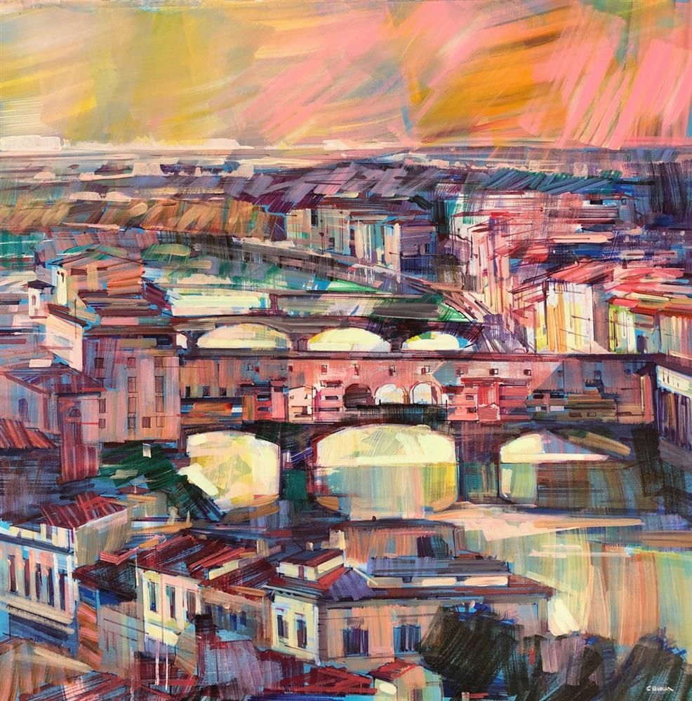 Gallery43's tweet photo. Just Arrived . Ponte Vecchio by Colin Brown . Original Painting on Canvas. https://t.co/G1O4jzzpis