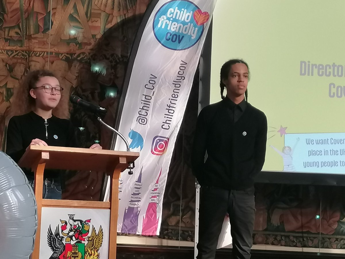Yanis and Paris, two of our city's young people opened today's  #childfriendlycov. They did us proud.