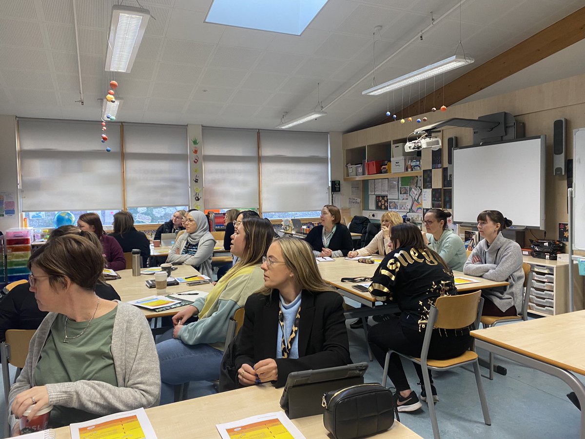 AiryhallSch's tweet photo. Staff at Airyhall have joined up with @CountesswellsSc for @Talk4Writing training today with @MrJ_Evans. #AiryhallAspires https://t.co/eorxw8XpU9