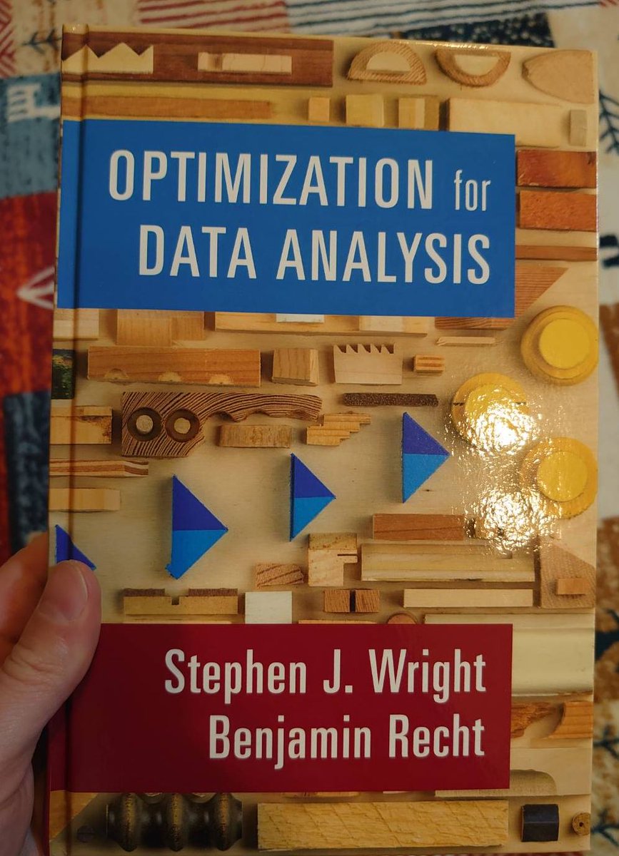 FrnkNlsn's tweet photo. 🎉 Book #otd wth free pdf chapters:

"Optimization for Modern Data Analysis"
by Benjamin Recht and Stephen J. Wright

🆓https://t.co/xVbqnaMso1
https://t.co/c9M8kStMWv

Cover page blends WELL with my carpet! 😄

@beenwrekt https://t.co/LWPocp4HYr