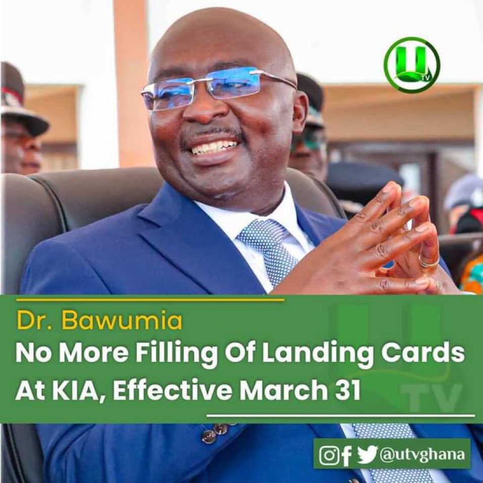 Gen_Buhari_'s tweet photo. The frustrating filling of landing Cards at Kotoka International Airport after hours of exhausting flight abolished effective March 31st, 2023.
#DigitalizationWorkingTheMagic
#ItsDigiTime https://t.co/8HF7Q4sGy3