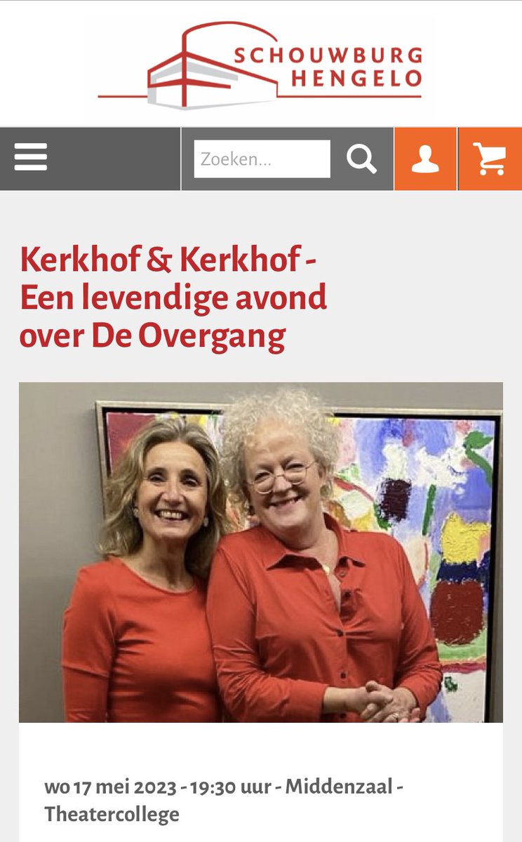 Mensen, mis dit niet! Twee gynaecologen praten je bij. Bij uitstek geschikt voor vrouwen in de Twentse regionen. Het is een informatieve en hilarische avond over de Overgang. Een leuke avond uit met je vriendinnen! <a href="/TubantiaHengelo/">Tubantia Hengelo</a> @biebhengelo <a href="/ZGT_info/">ZGT</a> <a href="/ziekenhuisMST/">Medisch Spectrum Twente</a> RT=fijn.