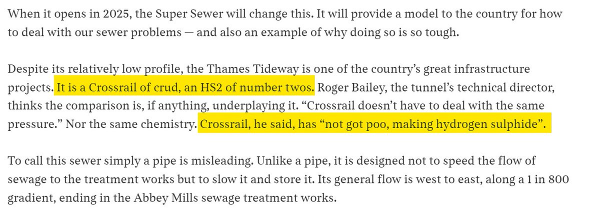 Brilliant prose from <a href="/whippletom/">Tom Whipple</a>  on the Thames Tideway Tunnel. I spat out my coffee and laughed out loud. Who know sewers could be sexy? thetimes.co.uk/article/super-…