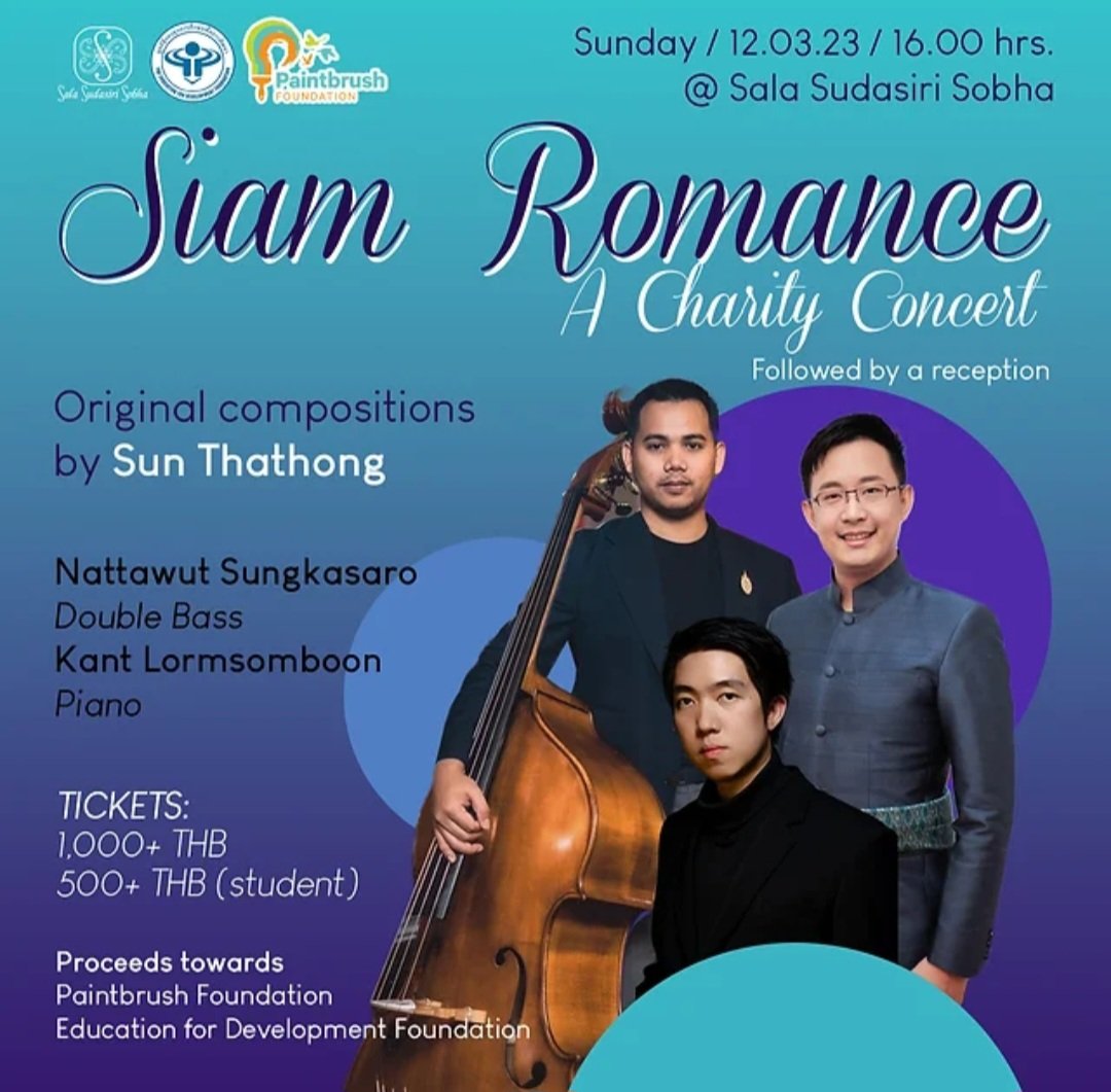 MeaganwongS's tweet photo. Amazingly proud of my lovely friend, Dr Sun Thathong, Thai career diplomat and aspiring composer for his world premier of his beautiful Thai poetic compositions, 'Siam Romance - A Charity Concert’. For those in Bangkok on 12th March - not to be missed!  https://t.co/4gwqWl1OPo https://t.co/7UJ78tZJqC