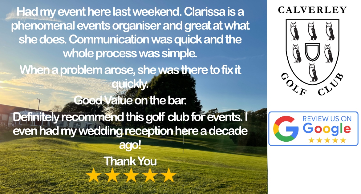 What lovely feedback from a customer, Just goes to show how we go that extra mile to make your event special. Get in touch today call 0113 2569244 opt 2 or email Clarissa: clarissa@calverleygolf.co.uk 

#golfclub #calverley