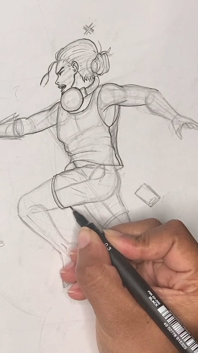 LeonardVindel's tweet image. 🖋️ Inking with the uni Pin pens.
This part is always a challenge and my least favourite cause I start to use my wrist instead of my arm 🤦‍♀️
#art
#inkingart
#drawing
#originalcharacter