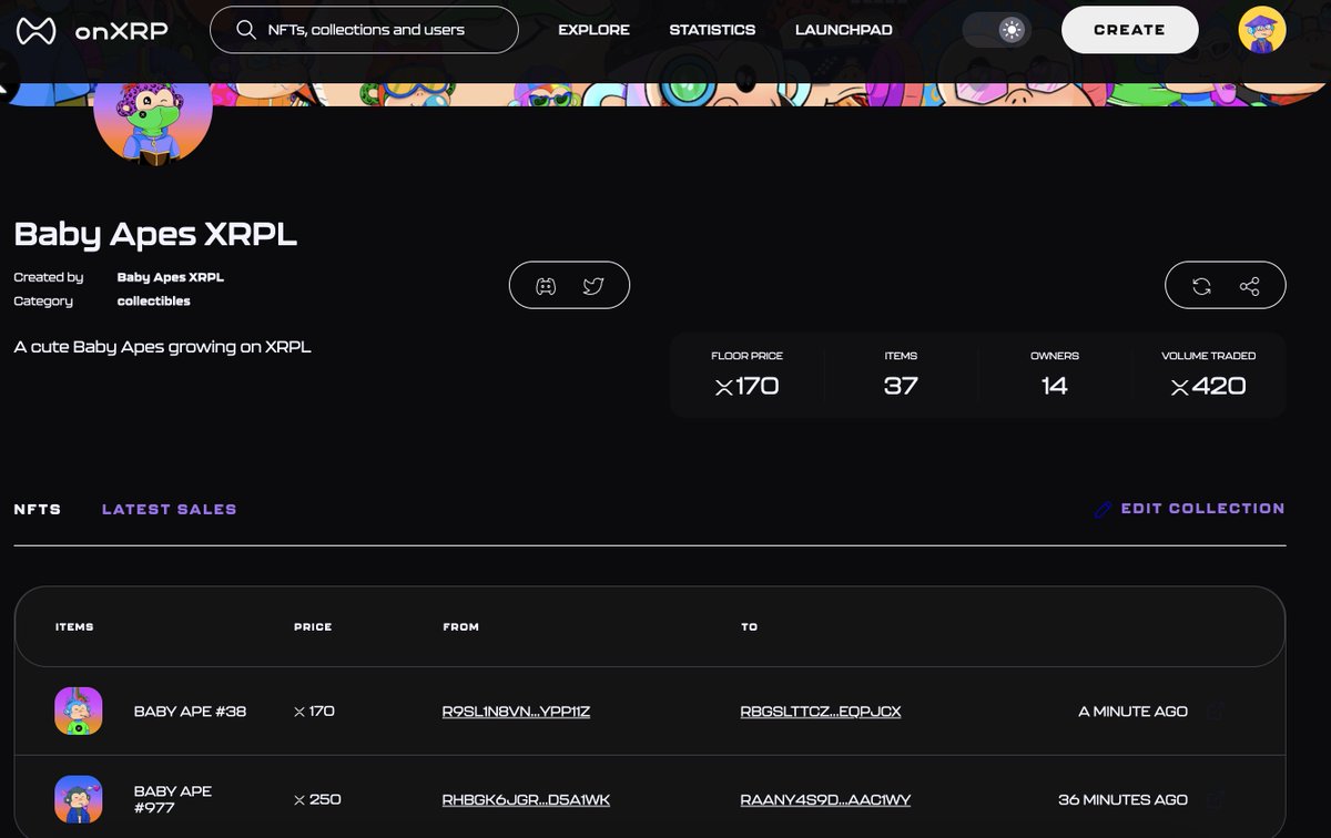 First Secondary Sales at <a href="/onXRPdotcom/">Sir Solana</a>  marketplace! 🚀 
Welcome to the Apes Family, Apes 🌴 

👉 nft.onxrp.com/collection/rLW…

#XRPLCommunity #BabyApesXRPL #XRPL
