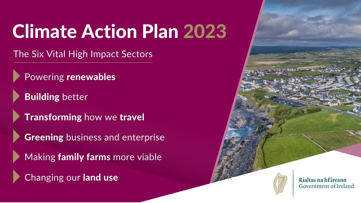 GovIE's tweet image. Climate Action Plan 2023 | The Six Vital High Impact Sectors ⬇️

📘 Read more: gov.ie/en/publication…
