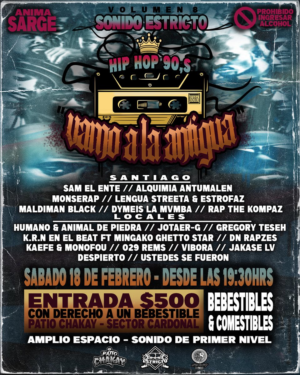 Este Sábado 18 de Febrero en Patio Chakay; KRN y Mingako, junto a variados artistas nacionales y regionales