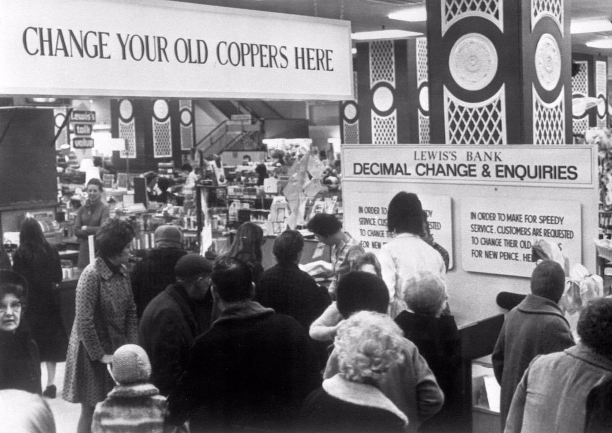 SolihullUpdates's tweet photo. #OnThisDay Today marks the 52nd anniversary of decimalisation in the #UK, 15 February 1971, when #Britain said farewell to shillings and pence and hello to new 1/2p, 1p, 2p, 5p, 10p coins and the seven-sided 50p. #DecimalDay https://t.co/AKDlExmXCo