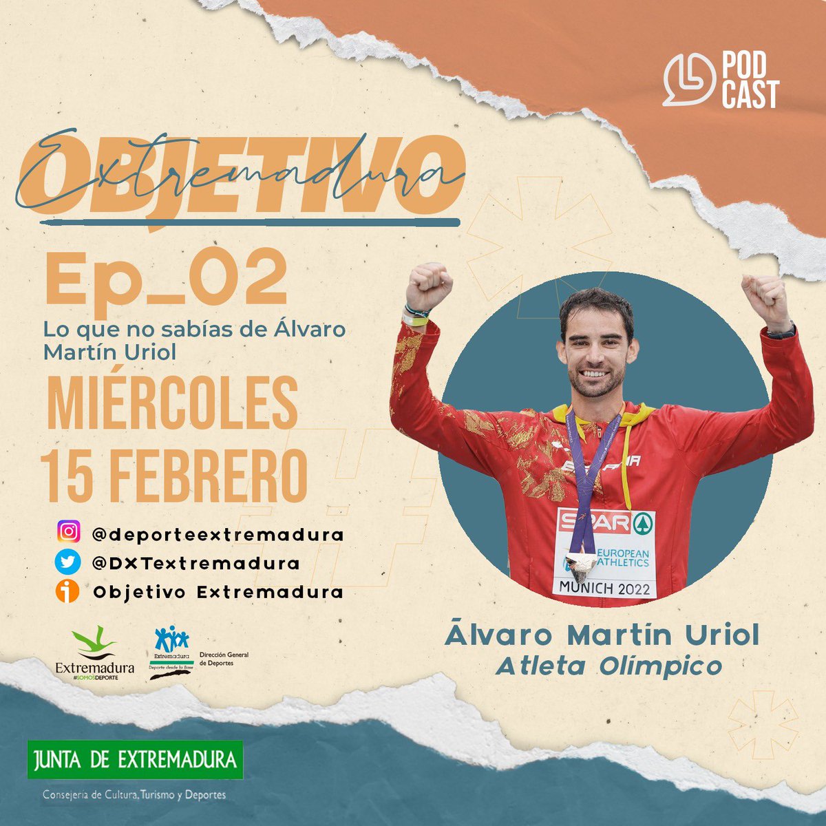 🎙️ En nuestro podcast semanal “Objetivo Extremadura” hoy charlamos con <a href="/Alvaroatletismo/">Álvaro Martín Uriol</a> , natural de Llerena, atleta y especialista en marcha.

📆 Cada miércoles 

Aquí puedes escucharlo completo ⬇️
🔗 ivoox.com/player_ej_1031… 
 
¡Suscríbete!
