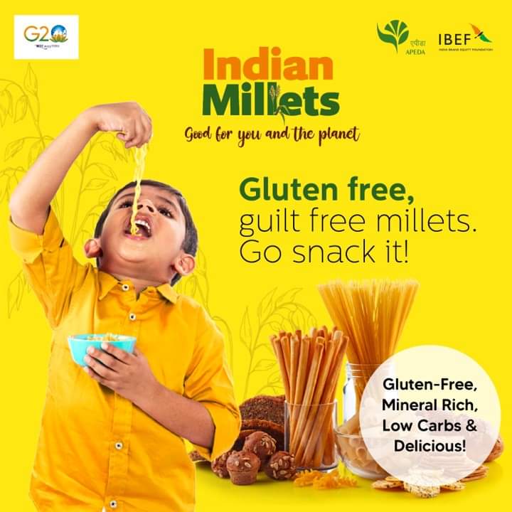 Brands_India's tweet photo. Indian Millets are gluten-free and have a low glycemic index making them ideal for individuals who are gluten intolerant.
Visit the APEDA India Pavilion at Gulfood 2023. https://t.co/8IsGKDW1xb
#Indianmillets #Loveformillets #MadeInIndia #IYM2023 #YearofMillets https://t.co/SGlL5l3R7v