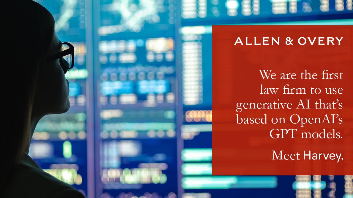 Harvey is a ground-breaking generative AI platform that is designed to tackle legal problems. It is built on OpenAI’s latest models, utilising legal industry data and applying legal-specific training techniques.

We are proud to be the first law firm to partner with Harvey.