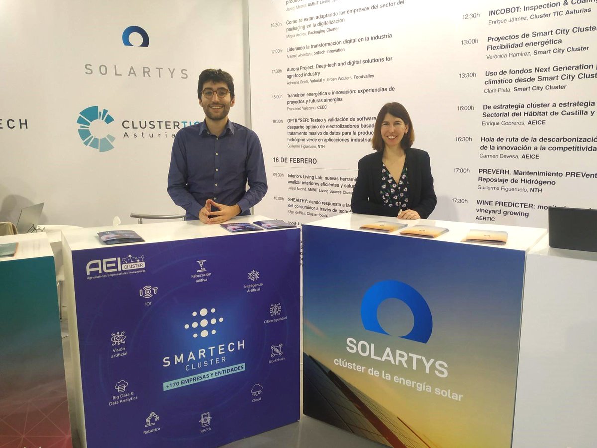 Solartys's tweet photo. 📣¡Empieza @ForoTransfiere! Visítanos en el stand I1 junto con @SmartechCluster
📅Mañana te esperamos con @SkylifeEng (11:00-11:30) para hablar sobre los proyectos innovadores #AEI que coordinamos y en particular el proyecto #EmpleaSolar
👍¡Nos vemos en Transfiere! https://t.co/NlPwg1FqwW