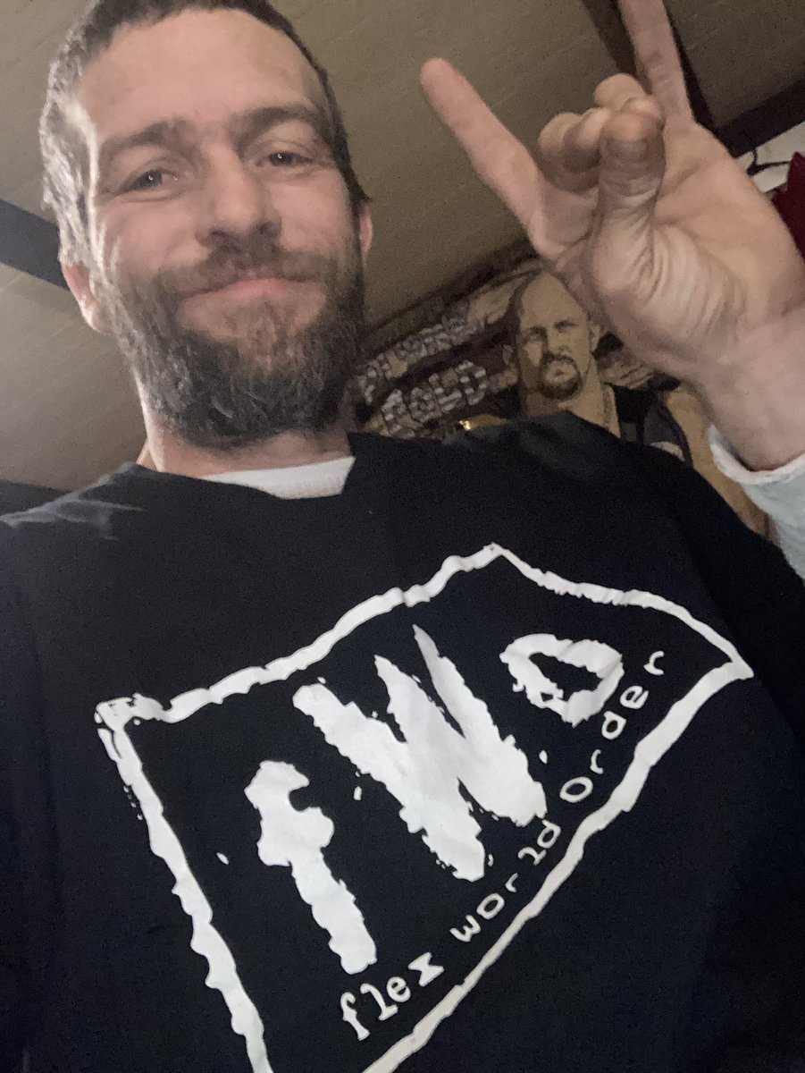 Day 17 of the #BOShirtChallenge with <a href="/davidlagreca1/">Dave LaGreca</a> and <a href="/BustedOpenRadio/">SiriusXM Busted Open</a> … got this Gem at a <a href="/WorldClassRev/">World Class Revolution</a> show from my main man <a href="/FlexZerba/">Barry Linduff</a> … WHEN UR FWO YOUR FWO 4 LYFE …. #BOnation #WICHITAKANSAS