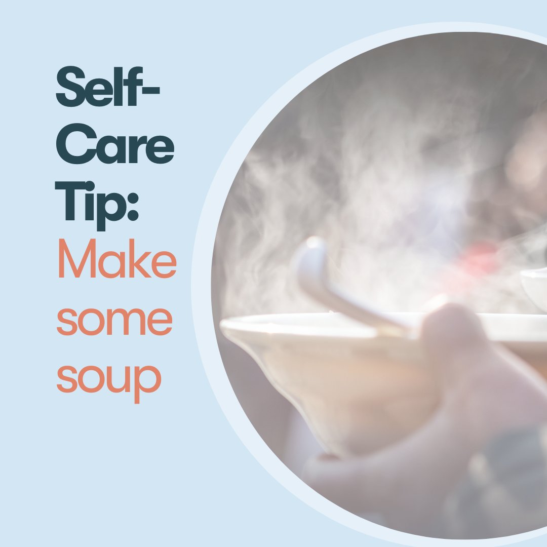 studiobemindful's tweet photo. Here's a recipe for self-care, especially for the cold winter months. 

Janine Tandy shares, "I spend time making warming soups. Whatever vegetables I have bought, slowly cooking them with warming spices and bone broth to support my gut and warm my bones." https://t.co/ZqOmOYy3Hl